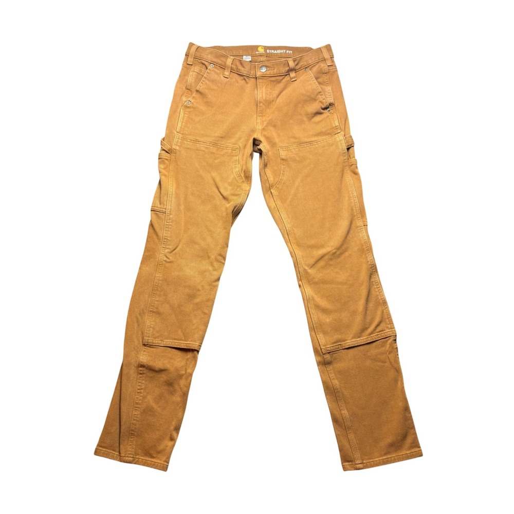 Carhartt Pants Womens 6 Tall Brown Cotton Straight Fit Double Front Work Utility